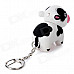 Cow Style LED Light Plastic Keychain - White + Black + Red (3 x AG10)