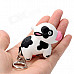 Cow Style LED Light Plastic Keychain - White + Black + Red (3 x AG10)