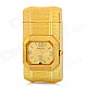 2-in-1 LED Quartz Watch Style Windproof Metal Butane Jet Lighter - Golden (1 x 377)