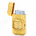 2-in-1 LED Quartz Watch Style Windproof Metal Butane Jet Lighter - Golden (1 x 377)