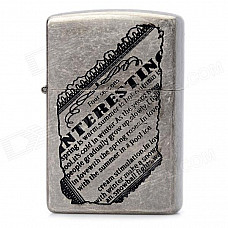 EARTH Four Seasons Pattern Windproof Zinc Alloy Kerosene Oil Lighter - Silver