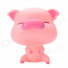 Cute Cartoon Pig Figure Doll Toy w/ Suction Cup - Pink