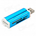 USB 2.0 SD / TF / M2 / MS Card Reader - Blue