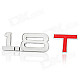 3D Cool 1.8 T Style Chrome Alloy Car Decoration Sticker - Silver + Red