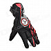 Scoyco MC16 Water Resistant Full-Fingers Motorcycle Gloves - Red + Black (Pair / Size L)