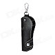 CT001 Universal Genuine Leather Protective Pouch Keychain for Car Smart Key - Black