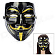 V for Vendetta Anonymous Guy Fawkes Plastic Mask - Black + Golden