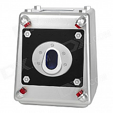 Compact ABS 4-Digit Code Laser Beam Safe Money Bank - Silver + Black (3 x AA)