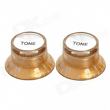 Plastic Tone Knob for Electric Guitar / Bass - Golden (2 PCS)