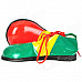 Funny Clown Halloween Costume PU Shoes - Red + Green (1-Pair)