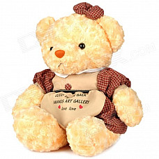 Cute PP Cotton + Plush Bear Toy - Yellow