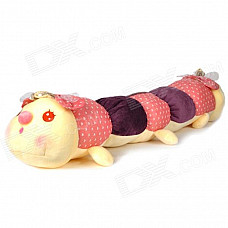 Lovely PP Cotton + Plush Dual Head Caterpillar Toy - Beige + Purple + Pink