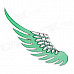 3D Glow-in-the-Dark Wing Shape Car Decoration Stickers - Silver + Green (2 PCS)