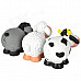 Cute Nodding Head Gum Cow / Horse / Sheep Set - White + Grey + Black (3 PCS)