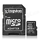 Kingston Micro SDHC / TF Memory Card w/ SD Adapter - Black (8GB / Class 10)