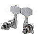 William Fully Closed Iron Guitar String Knob Tuner - Silver (Pair)