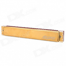 Easttop 28-Hole C-Tone Harmonica w/ Case / Cleaning Cloth - Red + Golden