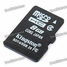 Genuine Kingston 8GB SDHC MicroSD/TF Memory Card (Class 4)
