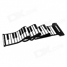 YY-MD88 88-Key Roll-Up Silicone MIDI Piano - Black + White