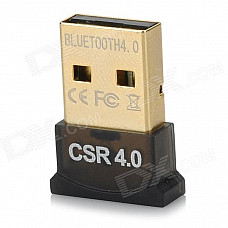 Ultra-Mini Bluetooth CSR 4.0 USB Dongle Adapter - Black + Golden