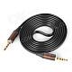 3.5mm TRRS Male to Male Audio Transmission Flat Cable - Black (114cm)