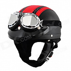Cool Motorcycle Outdoor Sports Racing Half Helmet - Black + Red