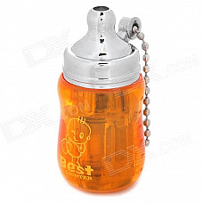 Mini Baby Bottle Style Windproof Butane Gas Lighter - Orange + Silver