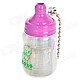 Mini Baby Bottle Style Windproof Butane Gas Lighter - Transparent + Purple