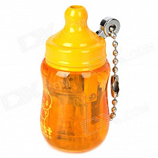 Mini Baby Bottle Style Windproof Butane Gas Lighter - Orange + Yellow