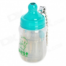 Mini Baby Bottle Style Windproof Butane Gas Lighter - Transparent + Green