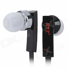 BYZ-S500 Flat In-Ear Earphone w/ Microphone for Iphone 5 - Black (3.5mm Plug / 120cm)