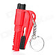 3-in-1 Multi-functional Car Emergency Life-Saving Hammer Keychain - Red + Black