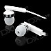 BYZ-S500 Stylish Flat Cable Earphone w/ Microphone - White + Silver (3.5MM Plug)