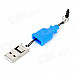 USB 2.0 Micro SD / TF Card Reader w/ 3.5mm Earphone Dust Proof Plug - Blue