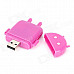 Cute Android Robot Style USB 2.0 SD / MS / M2 / TF Card Reader - Purple