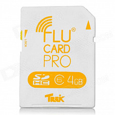 FluCard SD Memory Card w/ Wi-Fi for Camera - White (4GB)