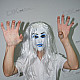 Halloween Scary Devil Mask with Long White Hair (White)
