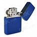 Smooth Panel Style Zinc Alloy Cigarette Cotton Oil Lighter - Blue