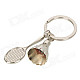 Badminton And Racket Style Zinc Alloy Keychain - Silver