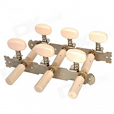 William Tri-Heads Classical Guitar String Tuning Pegs Tuners - Silver + Beige (2 PCS)