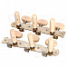 William Tri-Heads Classical Guitar String Tuning Pegs Tuners - Silver + Beige (2 PCS)