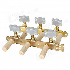 William Tri-Heads Gold Plated Classical Guitar String Tuning Pegs Tuners - Golden (2 PCS)