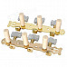 William Tri-Heads Gold Plated Classical Guitar String Tuning Pegs Tuners - Golden (2 PCS)