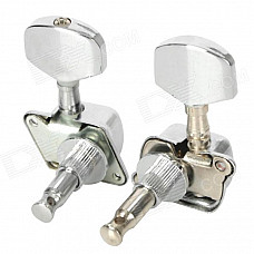 William Half Closed Iron Guitar String Knob Tuner - Silver (Pair)