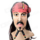 Halloween Costume Caribbean Pirate Jack Sparrow Wig Mask - Red + Black + Flesh Color