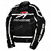 Pro-biker JK-05 Professional Polyester Motorcycle Riding Race Jacket - Black + White (Size L)