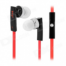 BYZ-S500 3.5mm Plug In-Ear Earphone w/ Microphone - Red