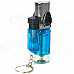 Windproof Adjustable 3-Flame Butane Jet Lighter with Keychain - Blue