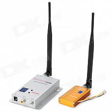 1.2GHz 1500mW Wireless Receiver and Transmitter Kit w/ Antennas - Silver