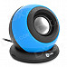 Stylish Ball Shaped USB 2.0 Speaker MP3 Player - Blue + Black